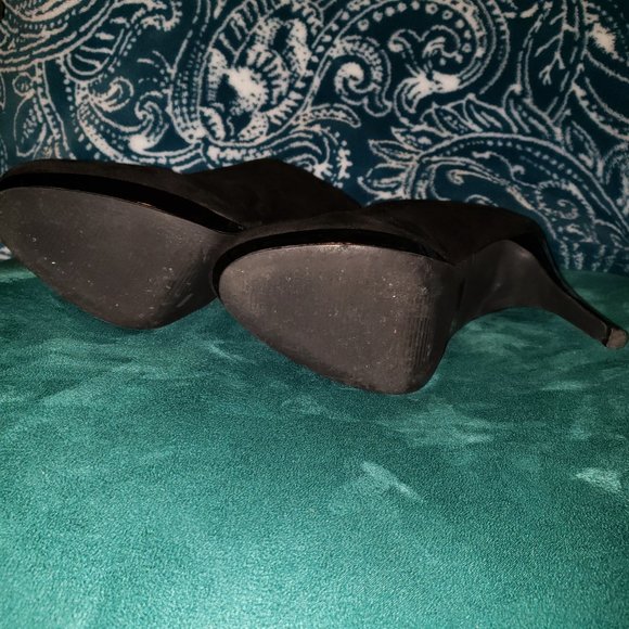 Style & Co Webb Black Leather Upper Platform Toe Heel Size 7.5 - Picture 4 of 6